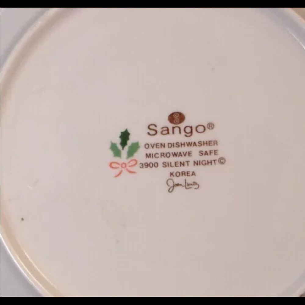 Silent Night by Sango SALAD PLATE 7 1/2" SET / 4 Discontinued 1986-1989 - Picture 3 of 4